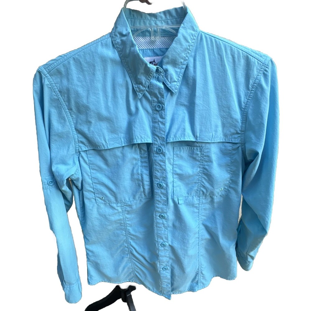 World Wide Sportsman Fishing Shirt Womens Small Vented Button Up - Picture 2 of 11